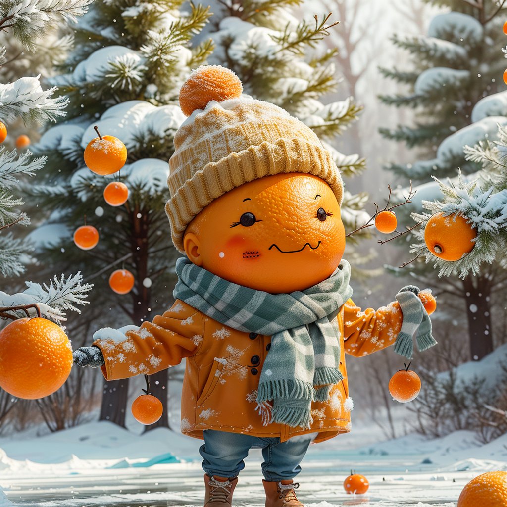 artist name,bare tree,beach,branch,carrot,day,food,fruit,horizon,lake,mandarin orange,no humans,ocean,orange \(fruit\),orange slice,outdoors,palm tree,penguin,pool,snow,snowflakes,snowing,tree,water,winter ,<lora:20240107-1704623045170:0.8>,