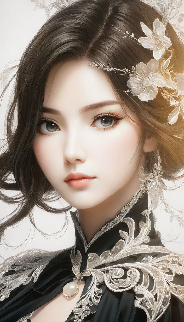 anime,1girl,Elegant,Portrait Photogram,detailed gorgeous face,