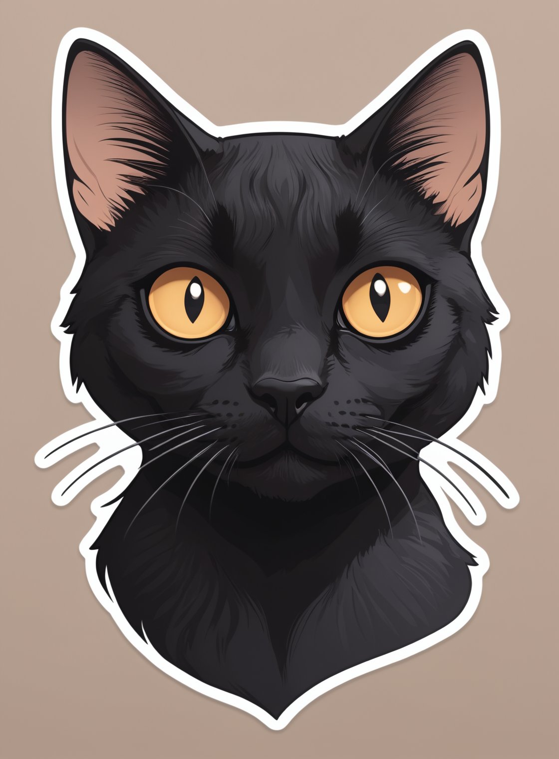 (Face portrait Photo of a bombay cat detailed eyes), Sticker, Cute sticker, Kawaii sticker, die-cut, plain background, illustration minimalism, vector, pastel colors, kawaii