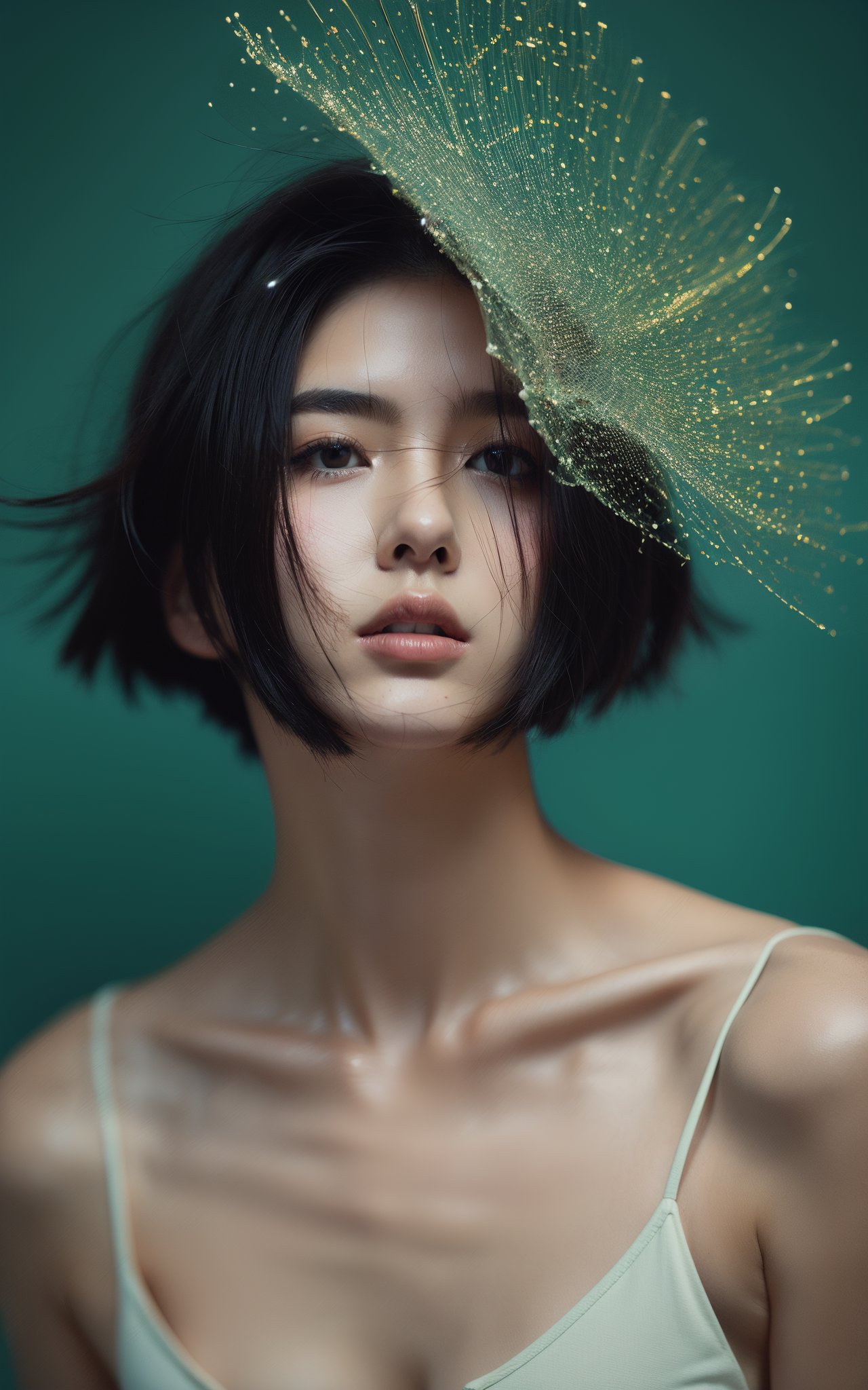 (art by Alessio Albi:1.2),korean idol,full human fractal body,90's aesthetic,noise film,photo,1,