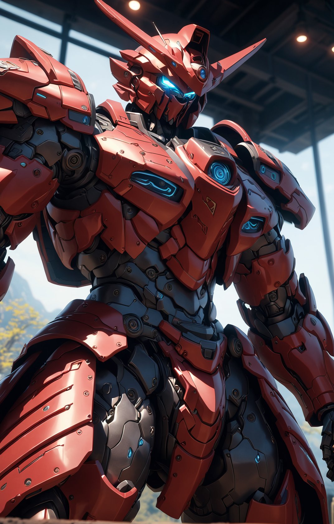 (red and black mecha), gundam, masterpiece,best quality,ultra-detailed, anime screencap,extremely detailed,intricate details,highres,cowboy shot, samurai armor (masterpiece, best quality:1.75), (Depth of field hdr 8k 4k wallpaper cinematic angle, cinematic lighting,:1.5) (masterpiece, best quality:2.0), (Depth of field hdr 8k 4k wallpaper cinematic angle, cinematic lighting,:1.5) (masterpiece, best quality:2.0)