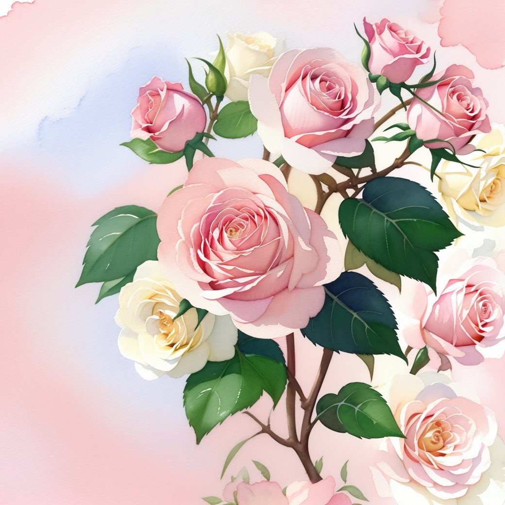 flower,pink rose,pink flower,no humans,rose,white background,plant,still life,Watercolor painting,parameters realistic,vibrant colors,Childhood life,creek,high level of detail.(masterpiece:1,2),best quality,masterpiece,highres,original,extremely detailed wallpaper,perfect lighting,(( Watercolor Painting Style)),<lora:2SHUICAI:0.8>,