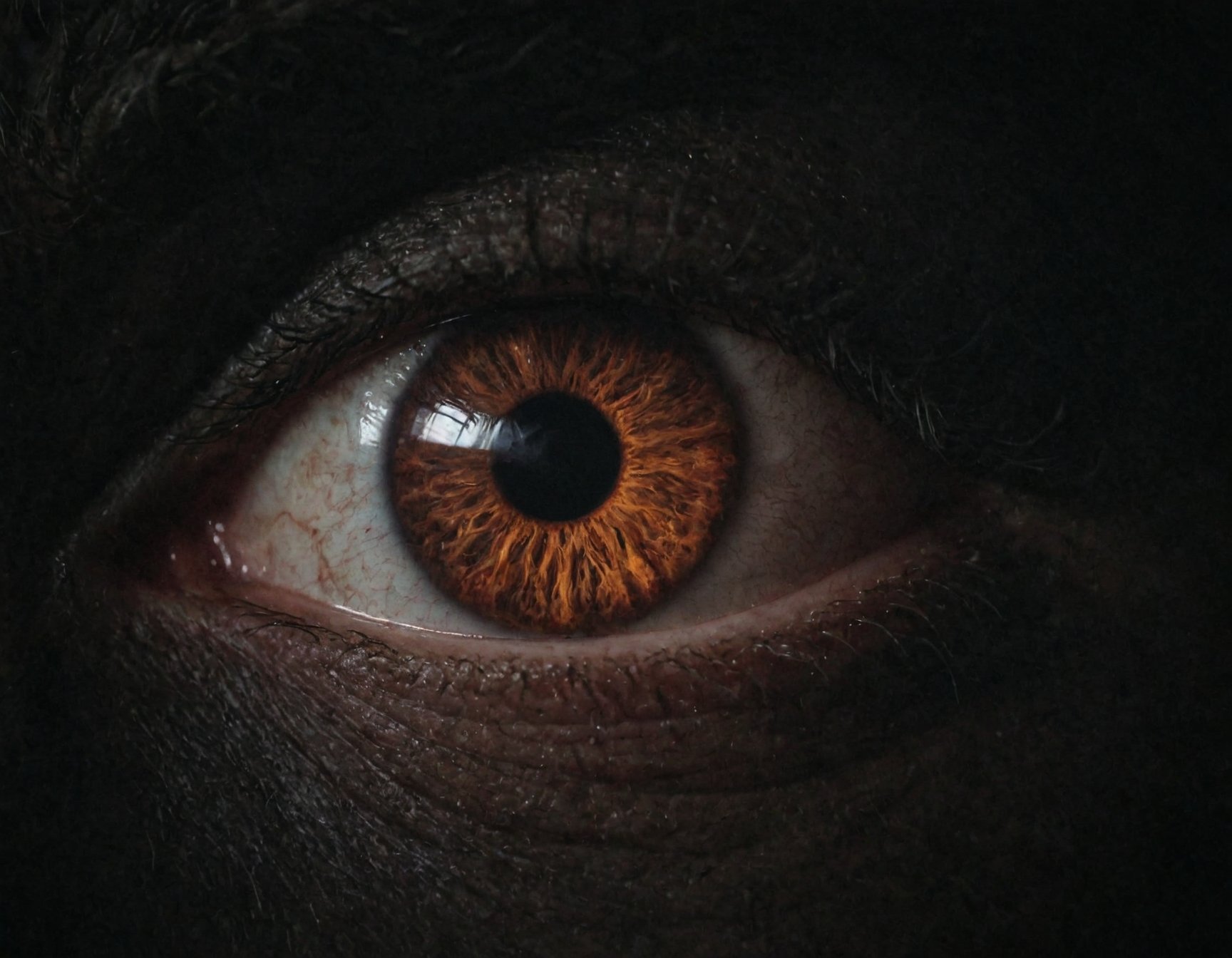 macro shot of demon eye, dark shot, epic