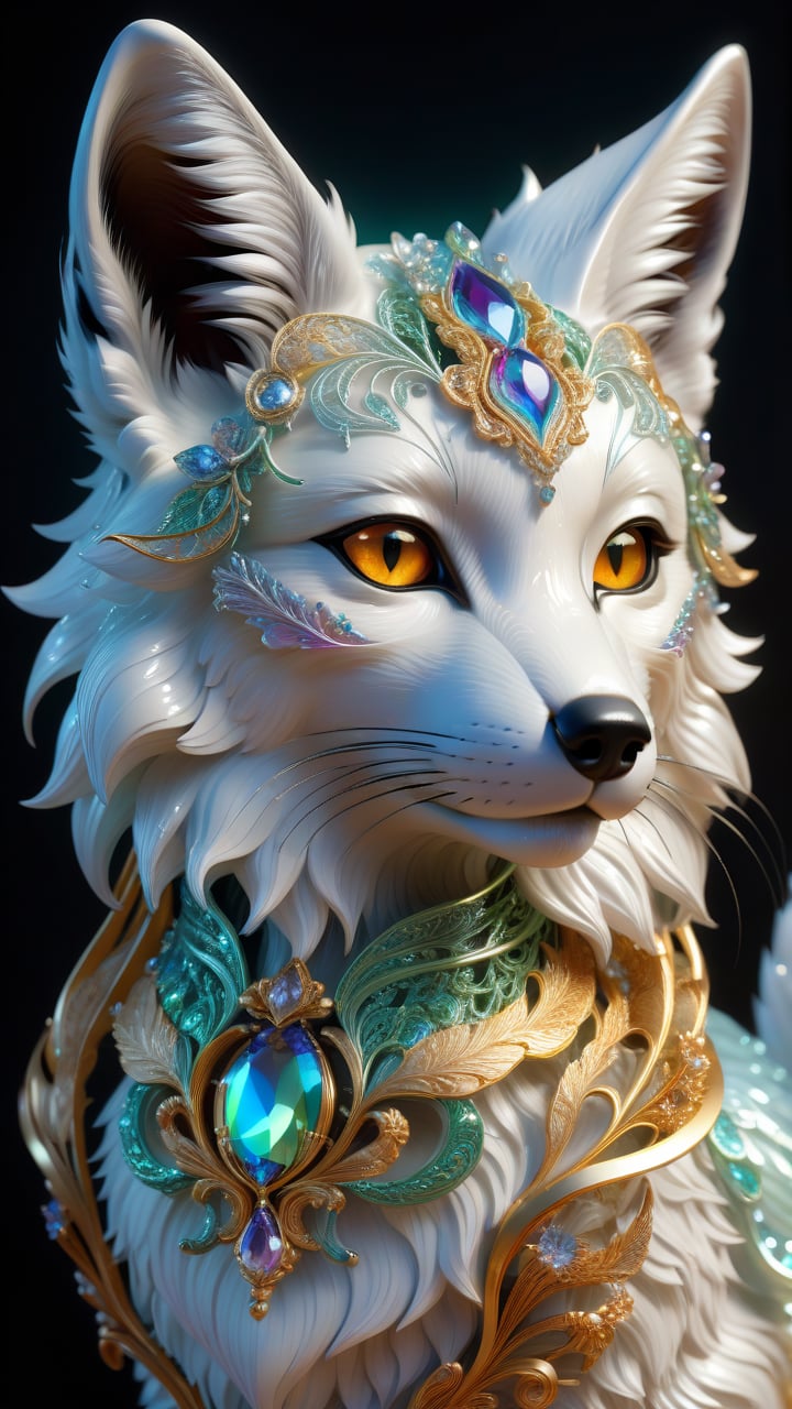 neko,iridescent filigree cute fox creatures,sparklesflowers,detailed,intricated,surreal,gemstones,diamondsfeathes,glittering painting,perfect composition,highly detailed,dramatic lighting,octane render,unreal engine,oil painting,digital art,hyperrealism,by Charlie Bowater,Adam Hughes,John Singer Sargent,Rolf Armstrong,