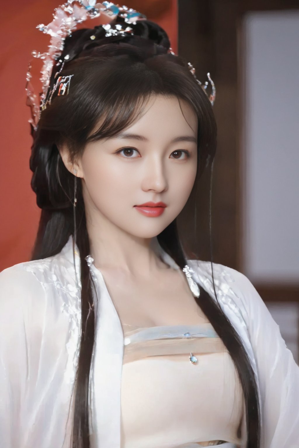 (1girl:1.3),(best quality, masterpiece, ultra-high resolution, 4K, HDR, UHD, 64K, official art), (photorealistic:1.3), (realistic:1.3), depth of field, (portrait:1.3),(sfw:1.4),,  hanfu <lora:HanfuSongWutaiXj:0.8>