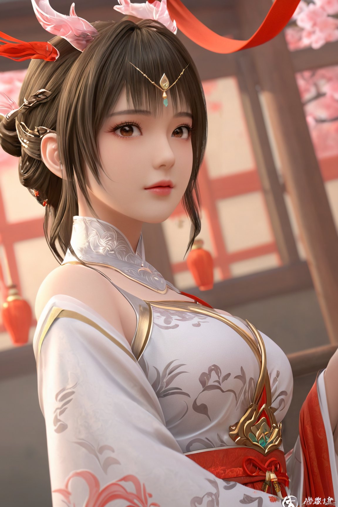 masterpiece,best quality,official art,extremely detailed CG unity 8k wallpaper,1girl, upper body,chinese clothes,(big_breasts)depth of field, 1 girl, song_hanfu,hanfu, traditional chinese ink painting<lora:EMS-406451-EMS:0.800000>