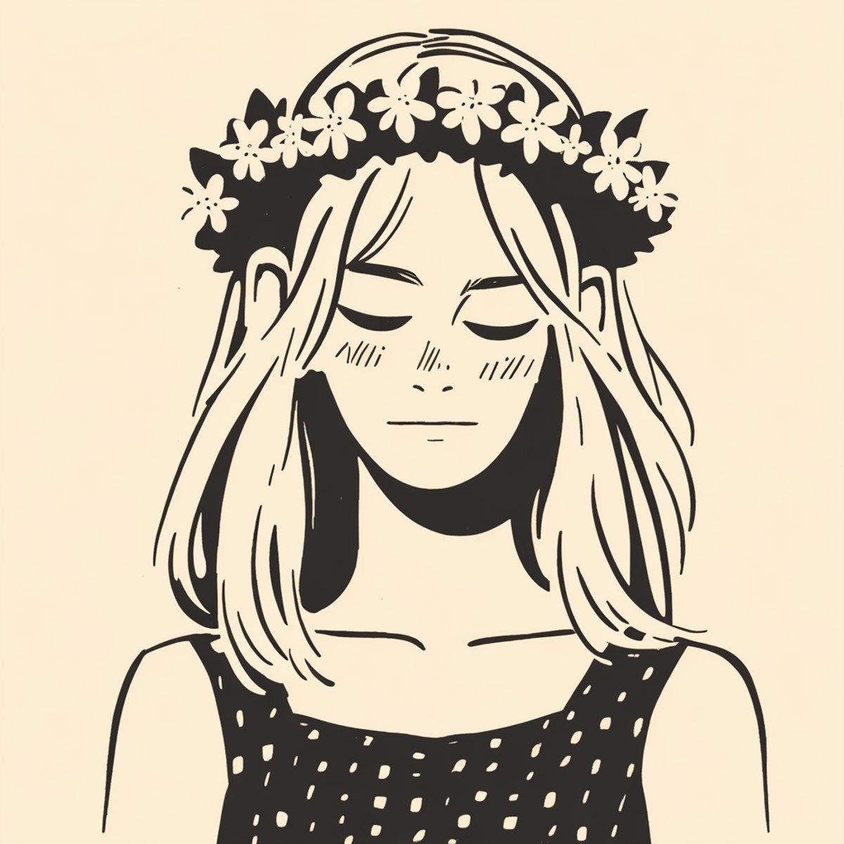 a woman wearing a flower crown