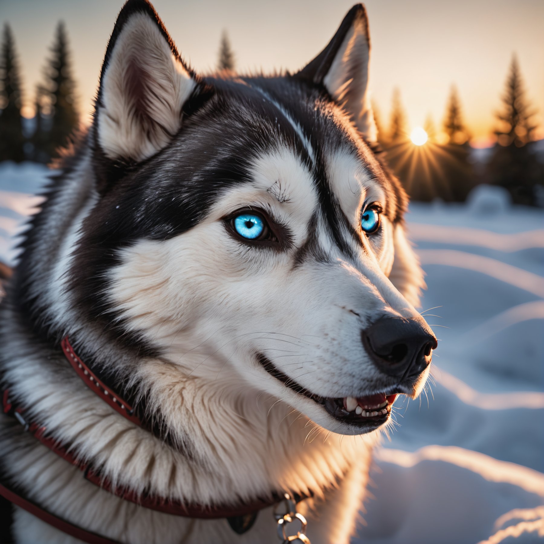 cinematic photo closeup of an husky dog , aurora borealis , at dawn, epic light, high quality photography, 3 point lighting, flash with softbox, 4k, Canon EOS R3, hdr, smooth, sharp focus, high resolution, award winning photo, 80mm, f2.8, bokeh . 35mm photograph, film, bokeh, professional, 4k, highly detailed, high quality photography, 3 point lighting, flash with softbox, 4k, Canon EOS R3, hdr, smooth, sharp focus, high resolution, award winning photo, 80mm, f2.8, bokeh