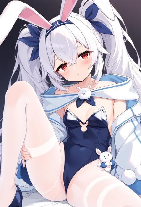 <lora:laffey_XL_pony_bf16_v1:1>1girl, laffey \(azur lane\),playboy bunny,, BREAK score_9, score_8_up, score_7_up, BREAK source_anime, best quality, masterpiece, uncensored,<lora:sdxl_lightning_4step_lora:1>(clear eyes:1.2),zPDXLpg,rating_explicit,(4 finger:0.5),