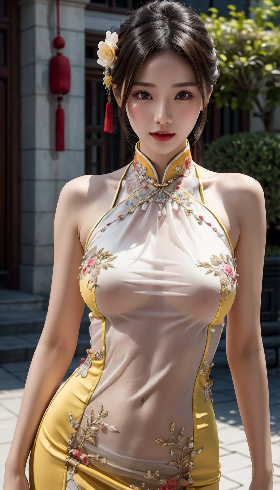 (best quality, masterpiece:1.2), ultra detailed,(photo realistic:1.4),solo,cute girl,see-through_chinese_dress,<lora:Seethrough China Dress_v2_1:0.5>