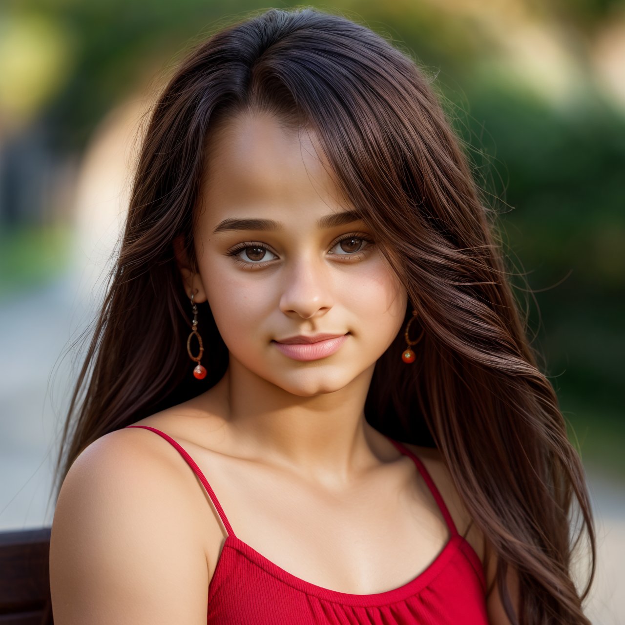 SFW, best quality, extra resolution, wallpaper, HD quality, HD, HQ, 4K, close up portrait of stunning (AIDA_LoRA_SabiC:1.22) <lora:AIDA_LoRA_SabiC:0.69> in a red dress and with a hair blown by the wind sitting on the bench in the park, outdoors, beautiful girl, pretty face, naughty, dramatic, insane level of details, intricate pattern, studio photo, kkw-ph1, hdr, f1.6, getty images