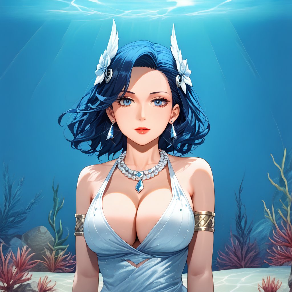 (,1girl, ,best quality, ),,masterpiece, ((((, solo, , ,solo focus, ,underwater, )))) ,ultra realistic 8k cg, clean, masterpiece, cinematic lighting, cinematic bloom, (( , )),, , unreal, science fiction, luxury, jewelry, diamond, gold, pearl, gem, sapphire, ruby, emerald, intricate detail, delicate pattern, charming, alluring, seductive, erotic, enchanting, hair ornament, necklace, earrings, bracelet, armlet,,(cleavage),