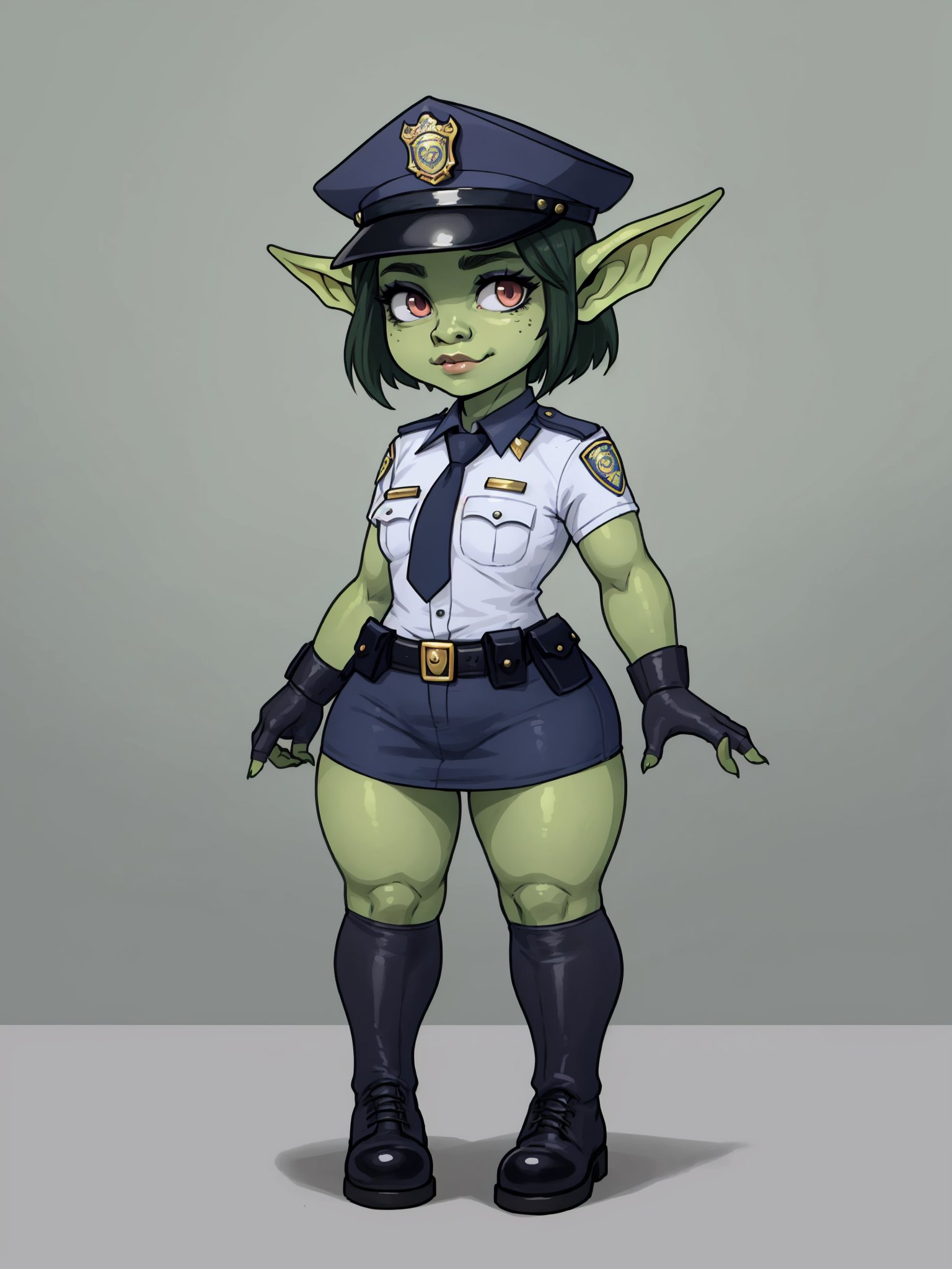 1_girl, solo, cop_goblin