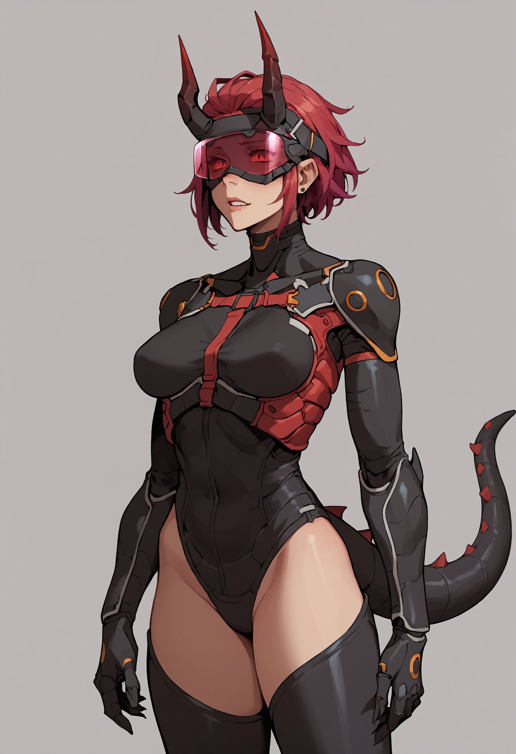 score_9, score_8_up, score_7_up, highly detailed, 1girl, medium breasts, tall, android girl, devil horns, dragon tail, head mounted display, <lora:ArmorPunkV3-000002:1>, arm0rpunk