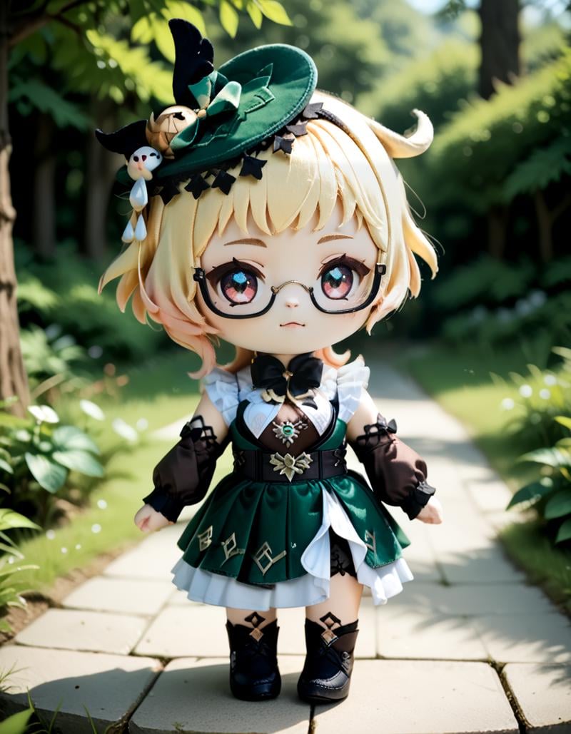 score_9, score_8_up, score_7_up,em1lie, official_costume, outdoors, forest background, <lora:emilie:0.9> <lora:woafu_plushify_pony:0.5> ((plushify, character stuffed toy, chibi))