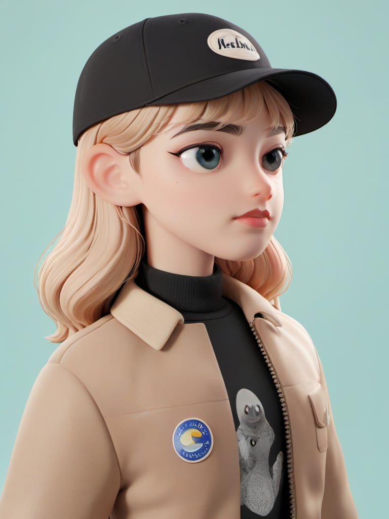 breathtaking 1girl, artist name, baseball cap, black eyes, full moon, hat, jacket, lips, mole, moon, solo,<lora:C4D-000009:0.8>, . award-winning, professional, highly detailed