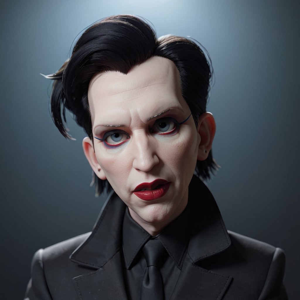 3D cinematic film.(Marilyn Manson:1.9) 70 years old (caricature:0.2).  bokeh, professional, 4k, highly detailed <lora:SamaritanEsdxl:0.45> <lora:william_eggeston:0.55> <lora:filmicVibesXL_v1.1:0.25> <lora:Josef_Koudelka:0.2> . skin imperfections. 