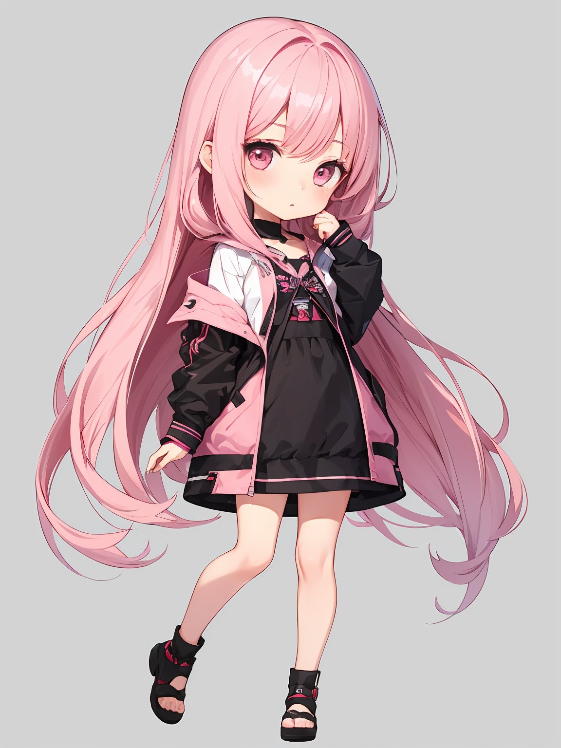 1girl,An animated image of a woman with long pink hair,simple background,blank background,full body,chibi,q_juese,chibi,<lora:wenchibi_v22:1>,