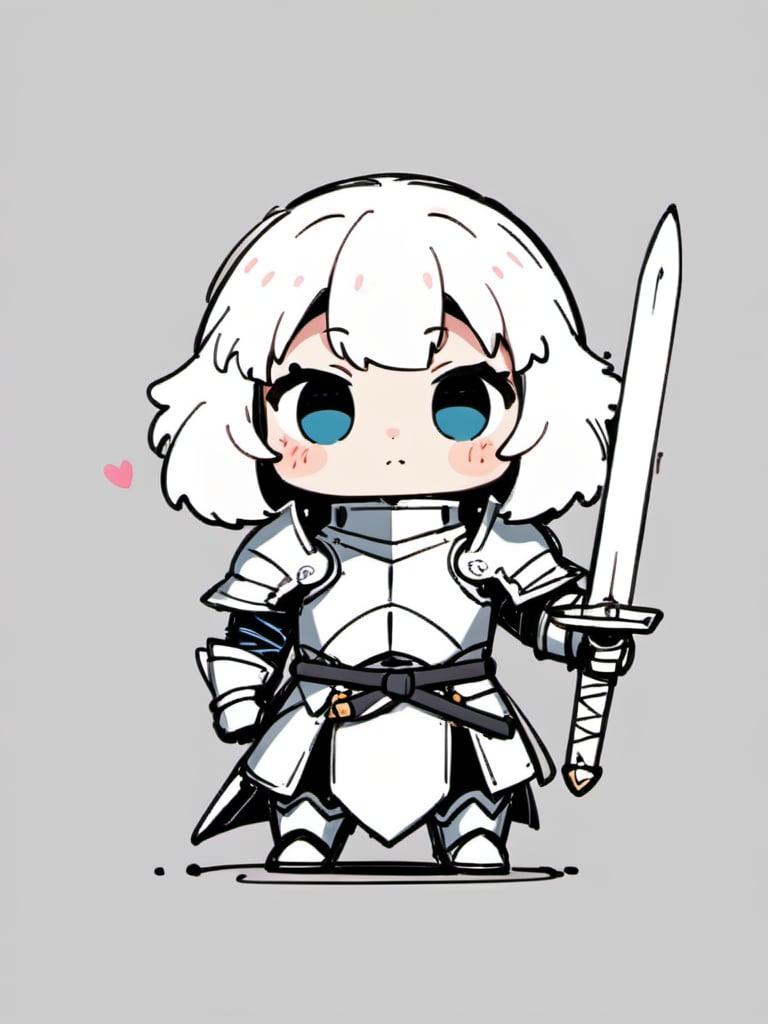 <lora:luXL毛躁手绘Fuzzylines_lora_resized:0.8>, fuzzylines, sketch, a cute little knight, chibi, adorable kawaii, fighting stand, holding_sword, long_sword,