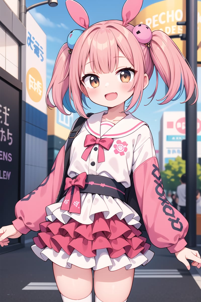 insanely detailed, absurdres, ultra-highres, ultra-detailed, best quality,1girl, solo, nice hands, perfect handsBREAK(Harajuku-style Decora pank fashion:1.5), (girl with layered colorful clothing:1.3), (multiple hair clips),knee-high socks with different patterns, carrying a plushie, standing in front of a graffiti wallBREAK(nsfw:-1.5)BREAKsmile, open mouthBREAKstanding, cowboy shot, looking at viewerBREAKslender, kawaii, perfect symmetrical face, ultra cute girl, ultra cute face, ultra detailed eyes, ultra detailed hair, ultra cute, ultra beautifulBREAKin school ground, depth of field, ultra detailed backgroundBREAKmedium breastsBREAKbrown hair, brown eyes, flipped hair,