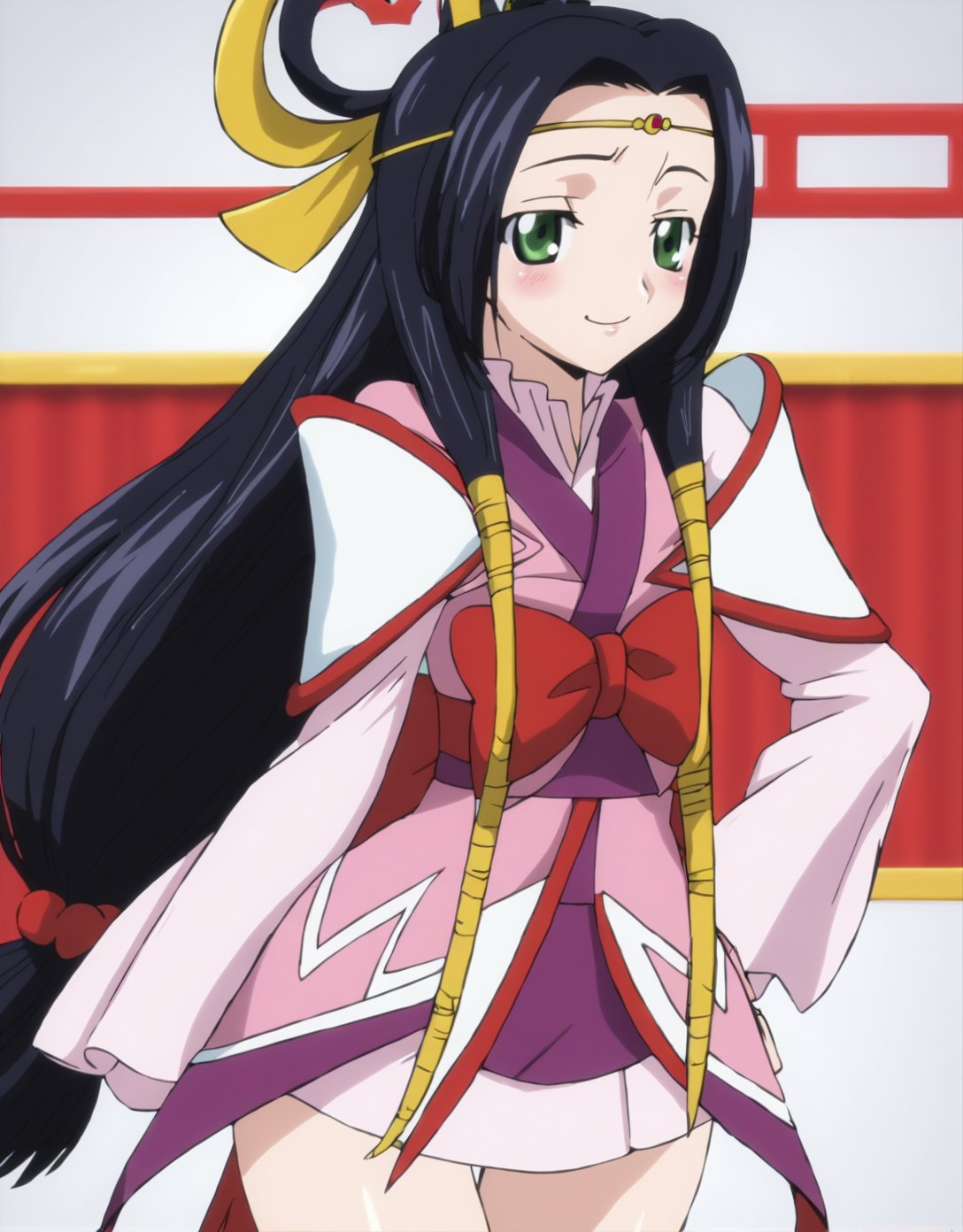 score 9, score 8 up, score 7 up, rating questionable,detailed background,<lora:kaguya.pony:1>,kaguya, wide hips, shiny skin, blush, smirk, half-closed eyes, 