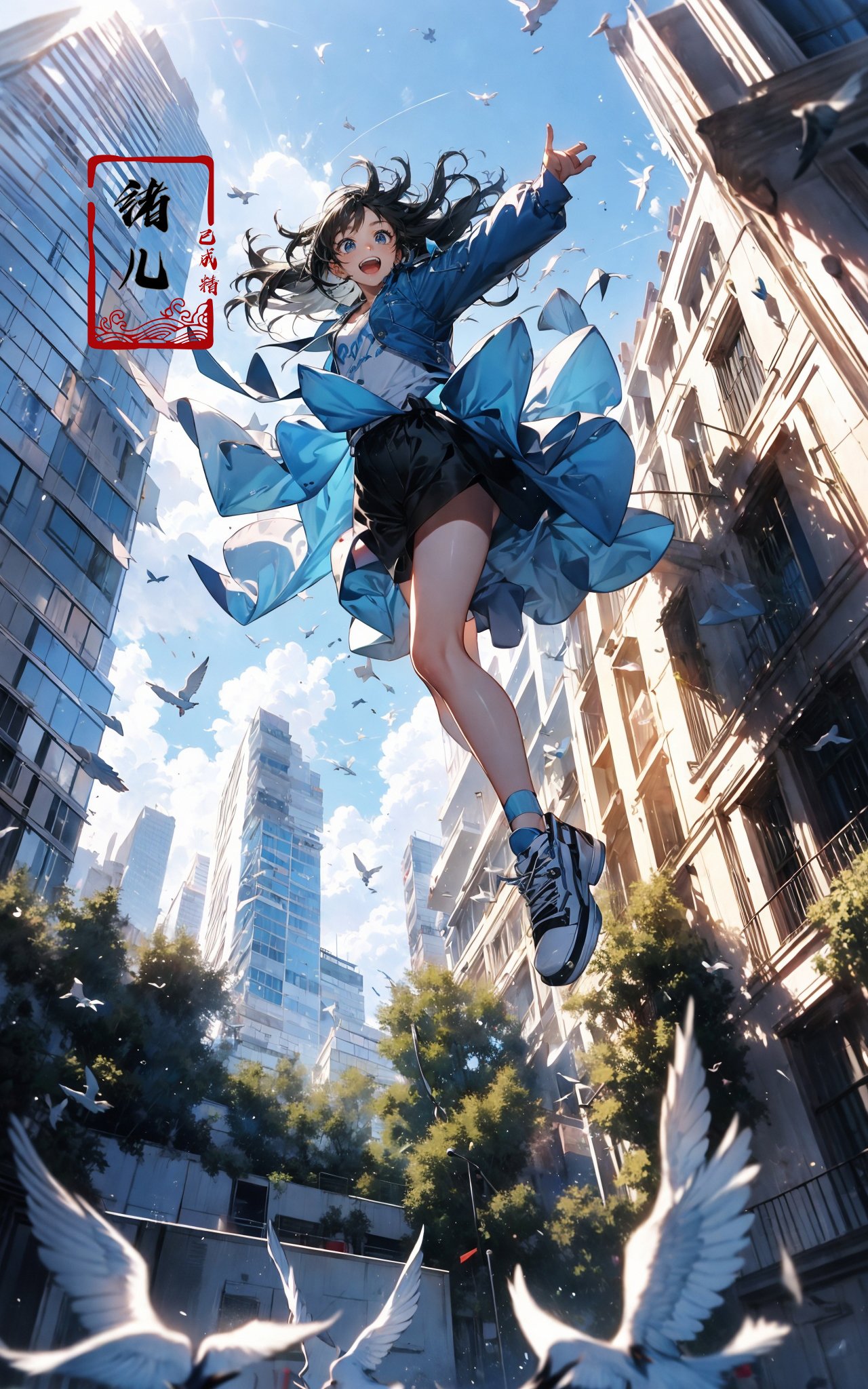 jumping，  <lora:绪儿-跳跃构图 jumping:0.8>