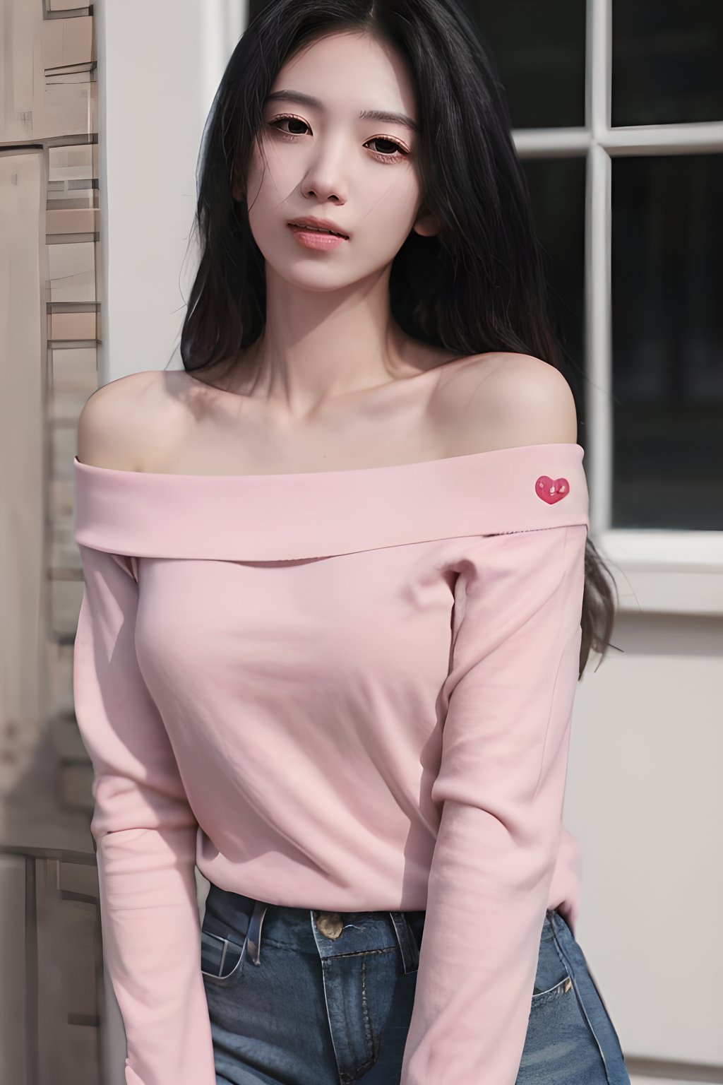 <lora:0830_06:0.7>,pink,off-shoulder_shirt,, 1girl,realistic,masterpiece, best quality, photorealistic, HDR,detail