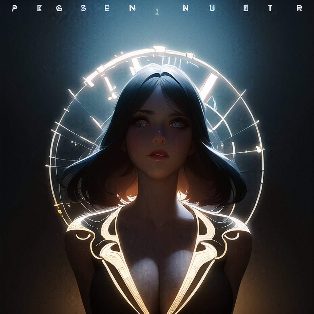 (masterpiece,  best quality,)  (ultra-detailed), a beautiful woman in the dark with neon lights,a neon poster featuring a woman,in the style of rob hefferan,neon art nouveau,conceptual light sculptures,peter coulson,silhouette lighting,uhd image,slender,