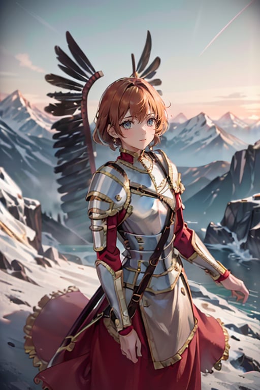 <lora:HXarmour_033d>,(wings:1.4),mountain,pointe pose,, hxarmour,1girl,(dark orange armour:1.3),, ultra-detailed,extremely delicate and beautiful,(by exquisite colors block),masterpiece,best quality,unreal engine 5 rendering,movie light,movie lens,movie special effects,detailed details,HDR,UHD,8K,CG wallpaper,