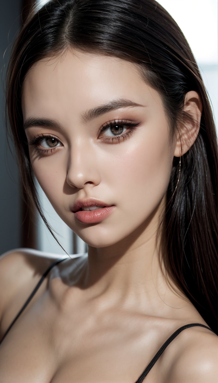 Our cover model exudes confidence in a daring sheer dress with strategic cut-outs that reveal just enough. Her hair cascades in loose waves, and her makeup boasts a sultry smoky eye and a glossy nude lip. Discover the allure of the sheer trend, very cool face, cat eye face