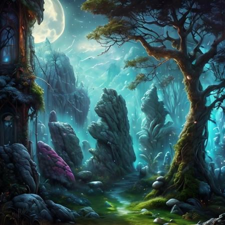 (masterpiece:1.2), (best quality,:1.2), 8k, HDR, ultra detailed, ((photorealistic)), professional light, cinematic lighting, fashion photography, ambient lighting, <lora:detail_slider_v4:2>, standing stones in a sinister fantasy forest, moonlight, feyfa, <lora:FeyAndFairies-10:1>, style-sylvamagic, epiCPhoto