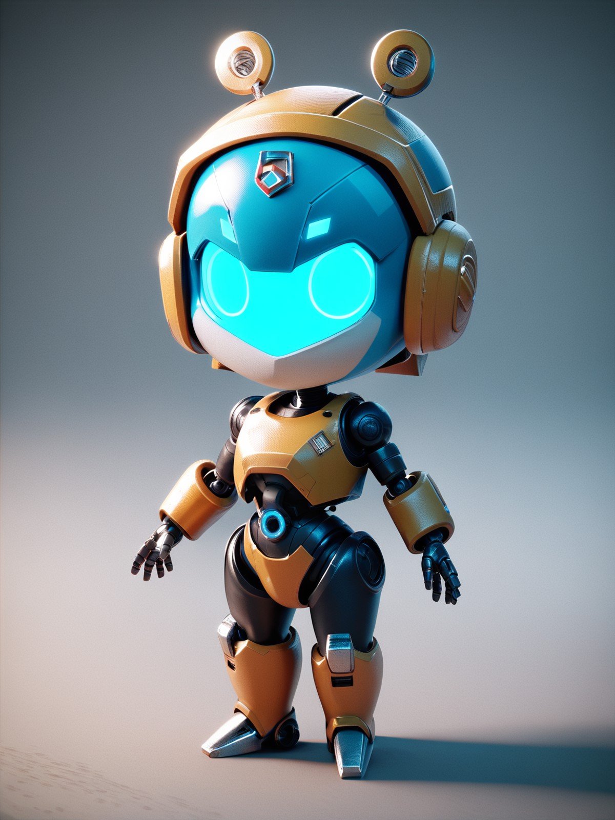score_8_up, score_7_up, 3d render of robot, chibi, full body, helmet, simple background