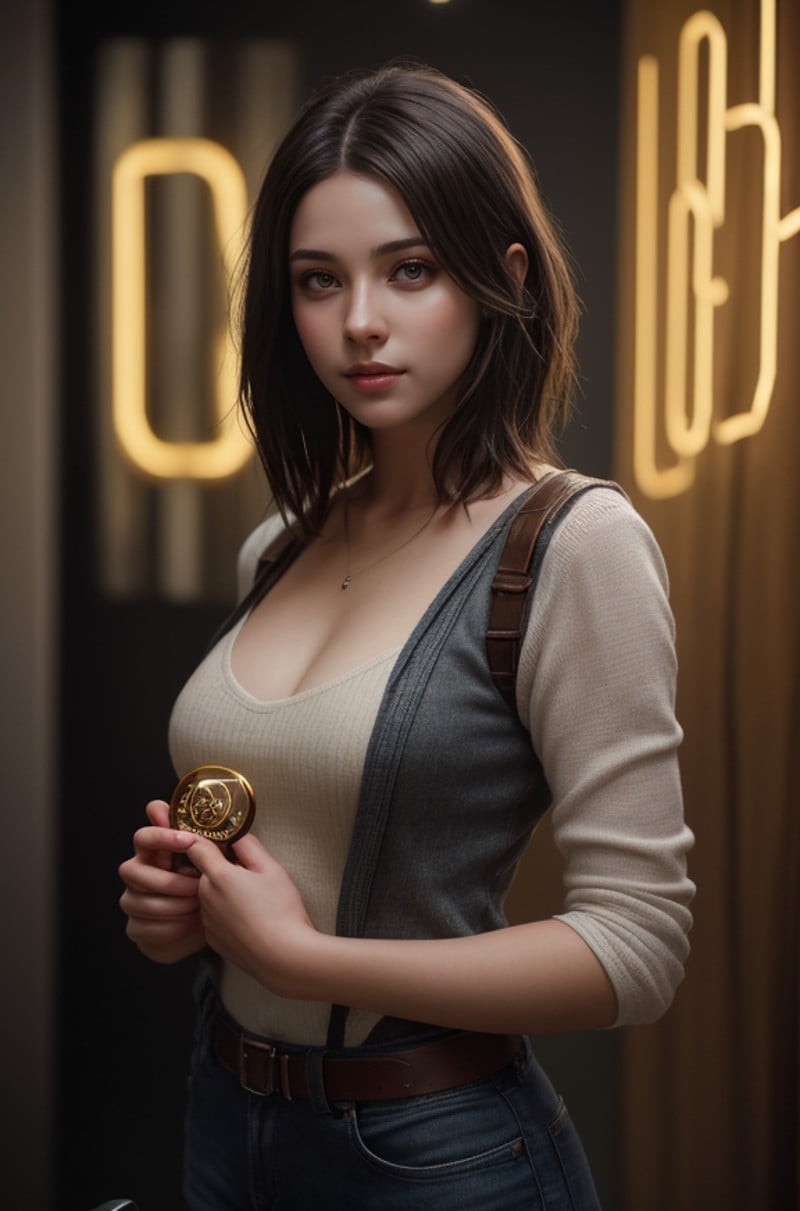 A photo of a beautiful cute young woman medium hair,  visual novel, award winning in digital painting, trending on artstation, cinematic lighting, studio quality, smooth render, unreal engine 5 rendered, octane rendered, art style by klimt and nixeu and ian sprigger and wlop and krenz cushart