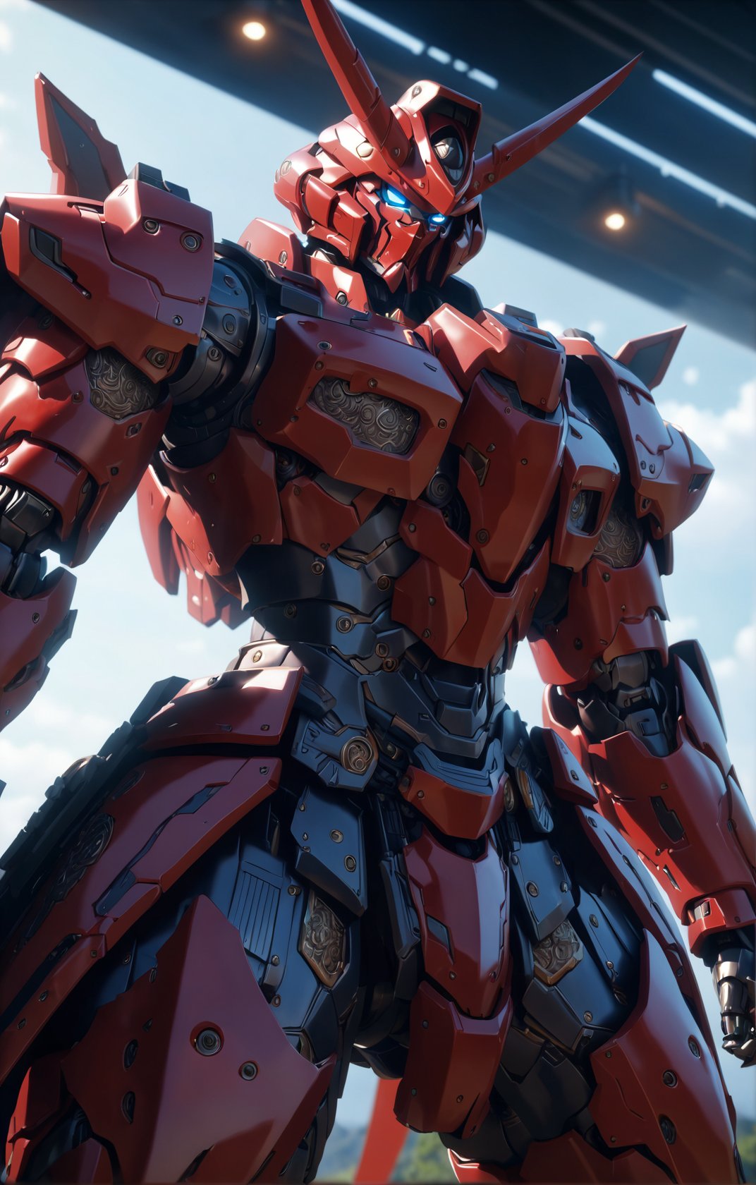 (red and black mecha), gundam, masterpiece,best quality,ultra-detailed, anime screencap,extremely detailed,intricate details,highres,cowboy shot, samurai armor (masterpiece, best quality:1.75), (Depth of field hdr 8k 4k wallpaper cinematic angle, cinematic lighting,:1.5) (masterpiece, best quality:2.0), (Depth of field hdr 8k 4k wallpaper cinematic angle, cinematic lighting,:1.5) (masterpiece, best quality:2.0)