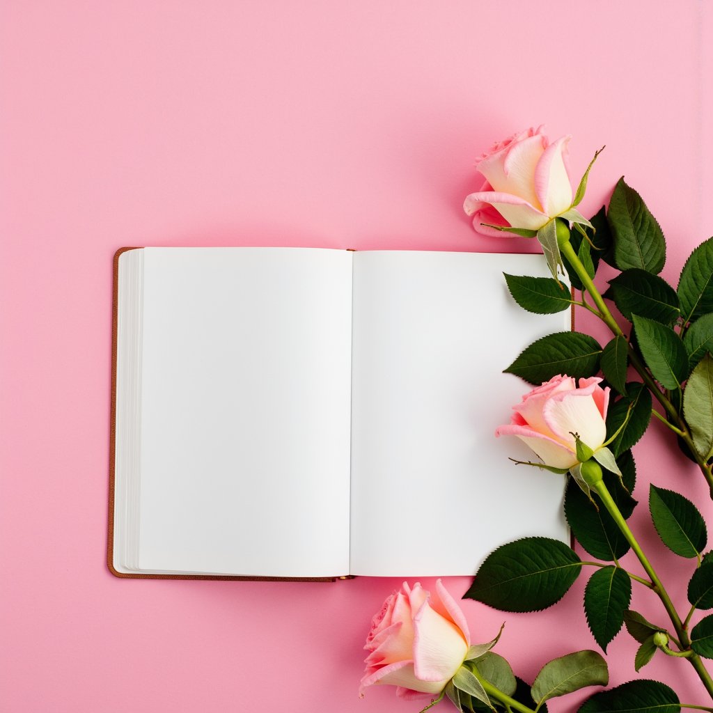 there are pink roses and green leaves on a pink paper,top selection on unsplash,unsplash transparent,on a canva,portrait featured on unsplash,poster template on canva,on high-quality paper,an epic love affair with doubt,lorem ipsum dolor sit amet,books and flowers,dreamy floral background,an open book,unsplash photo contest winner,trending on interfacelift,unsplash contest winning photo,dreams are **** poetry,detailed plans and notes,book cover design,dull pink background,aesthetic cute with flutter,story book design,plain walls |light hearted,roses and lush fern flowers,curated collections,confidential documents,light pink background,white paper background,(flowers),romance book cover style,behance. polished,beautifully ordinated,cinematic pinterest style,love is the most relevant theme,