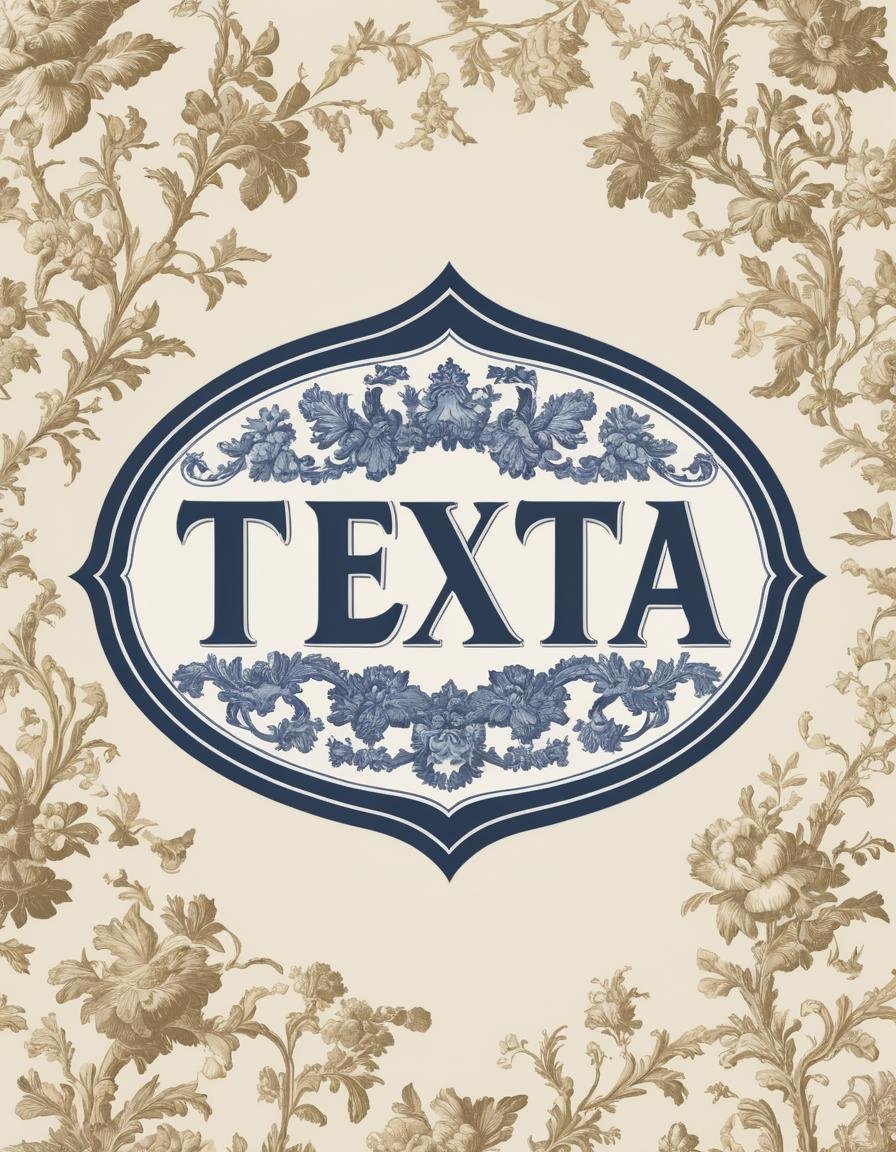 texta logo, Vanilla toile background