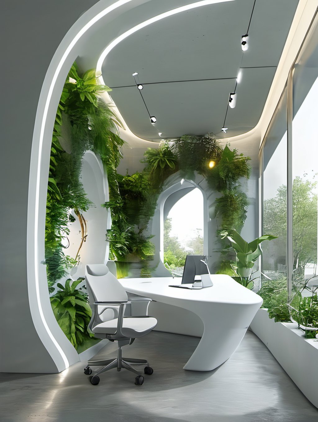 no humans,plant,chair,window,indoors,table,computer,lamp,tree,hole,sunshine,LZBG