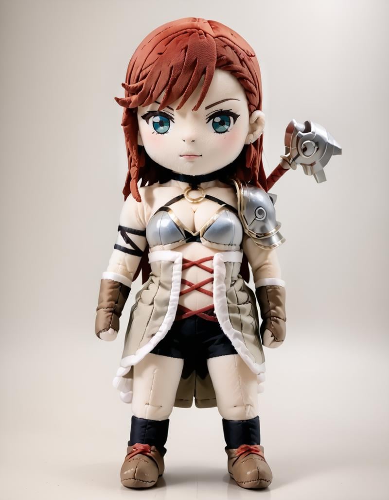 score_9, score_8_up, score_7_up,rating_safe,s3nchi,red hair,standing, heroic pose,(fantasy background,scenery), <lora:senchi:1> <lora:woafu_plushify_pony:0.8> ((plushify, character stuffed toy, chibi))