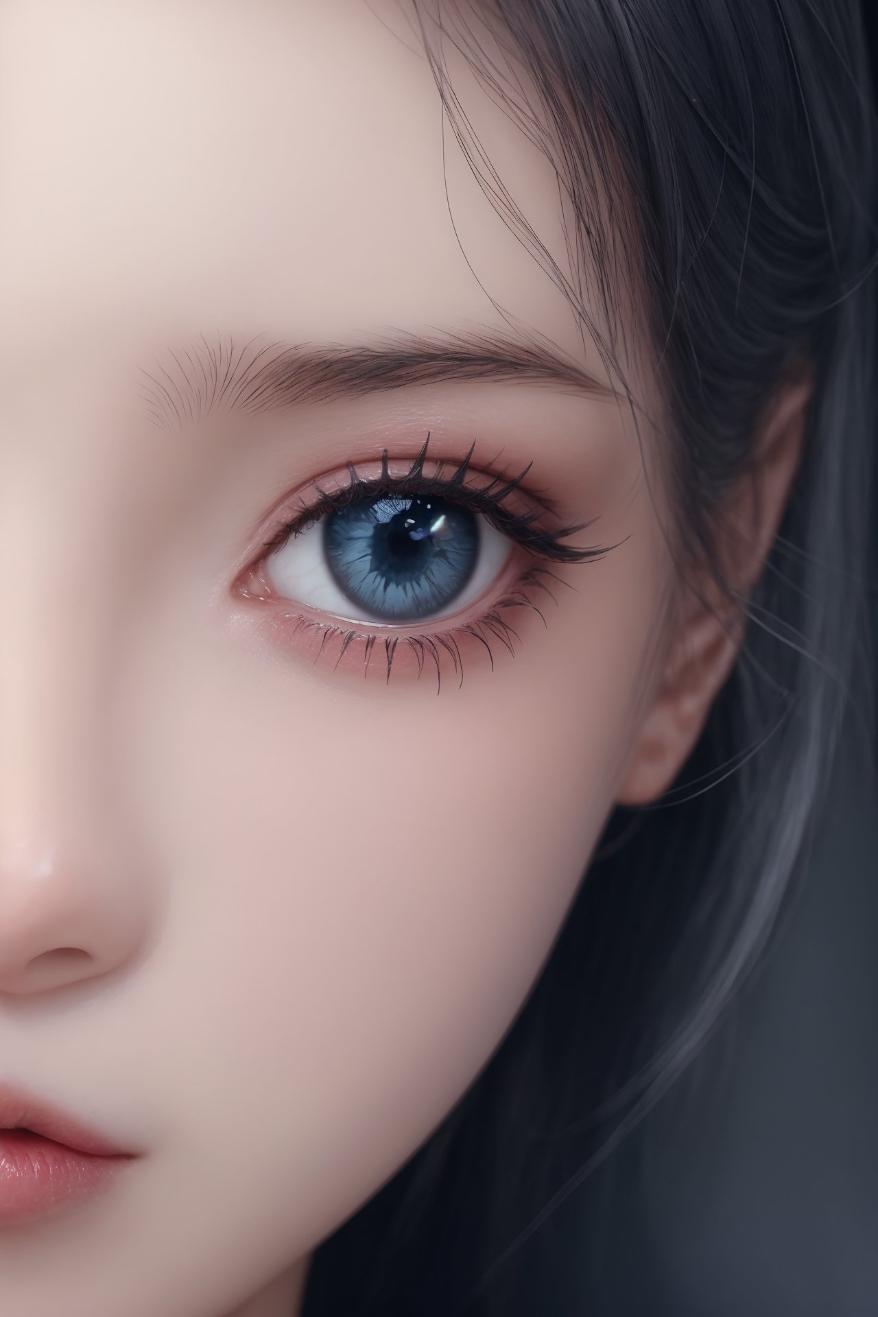 close-up,blue eye focus, realistic <lora:eye:0.8>