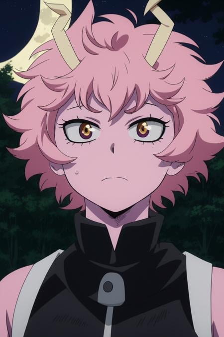 ashido mina, outdoors, SFW, portrait, night, professional lighting, moon, perfect composition<lora:MHA_girlPack4:0.7>, 8k, masterpiece, absurdres, anime,