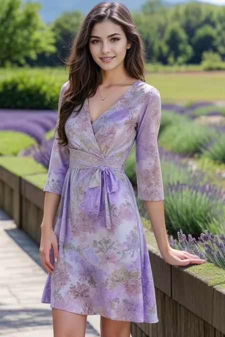 1 woman, beautiful, detailed, realistic, full body shot, scenic view, <lora:DETAIL_SLIDER_BY_STABLE_YOGI:0.8> <lora:NOISEOFFSET_BY_STABLE_YOGI:0.8><lora:Floral Print Dress By Stable Yogi:0.8> lavender floral print dress