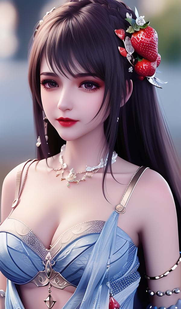 <lora:644-DA-神印王座-圣采儿-TYPE1:0.8>(,1girl, ,best quality, ),looking at viewer,masterpiece, (( , )),ultra realistic 8k cg, ,    ,cleavage,strawberry blossoms,lace , (cleavage), (),