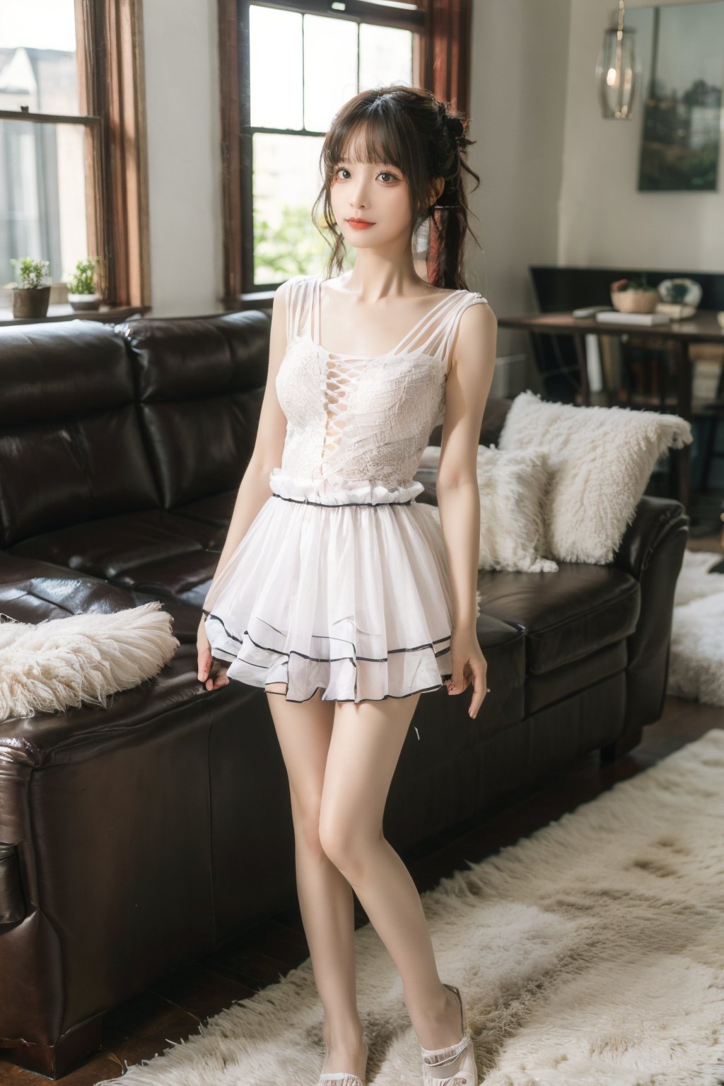 best quality,HDR,UHD,8K,Vivid Colors,solo,front mirror,photo_(medium),cute & girly,(1girl:1.3),(looking at viewer:1.4),<lora:add_detail:0.5>,standing,(living room:1.4),<lora:momo:0.85>,<lora:rc20:0.73>, rc,