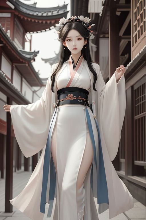 APO <lora:Hanfu:1.5>, a woman