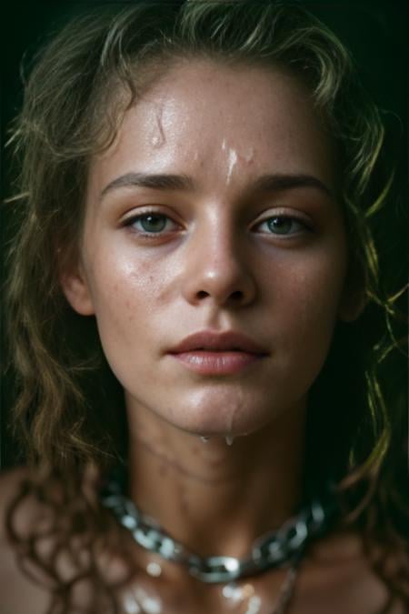 (close-up, editorial photograph of a 20 yo woman tied in chains, nude, bending over, dripping cum), (highly detailed face:1.4) (smile:0.7) (background inside dark, moody, private study:1.3) <lora:epiNoiseoffset_v2:1.2>, POV, by lee jeffries, nikon d850, film stock photograph ,4 kodak portra 400 ,camera f1.6 lens ,rich colors ,hyper realistic ,lifelike texture, dramatic lighting , cinestill 800,