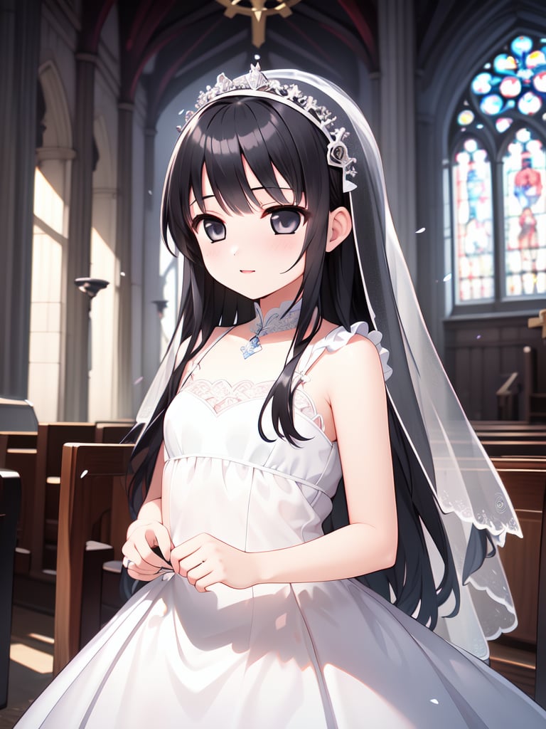 <lora:Tsutsumi_Kinuka:0.8>, TsutsumiKinuka, 1girl, solo, long hair, long hair, bangs, black hair, black eyes, wedding_dress, church,masterpiece, high quality, very_high_resolution, large_filesize, full color,