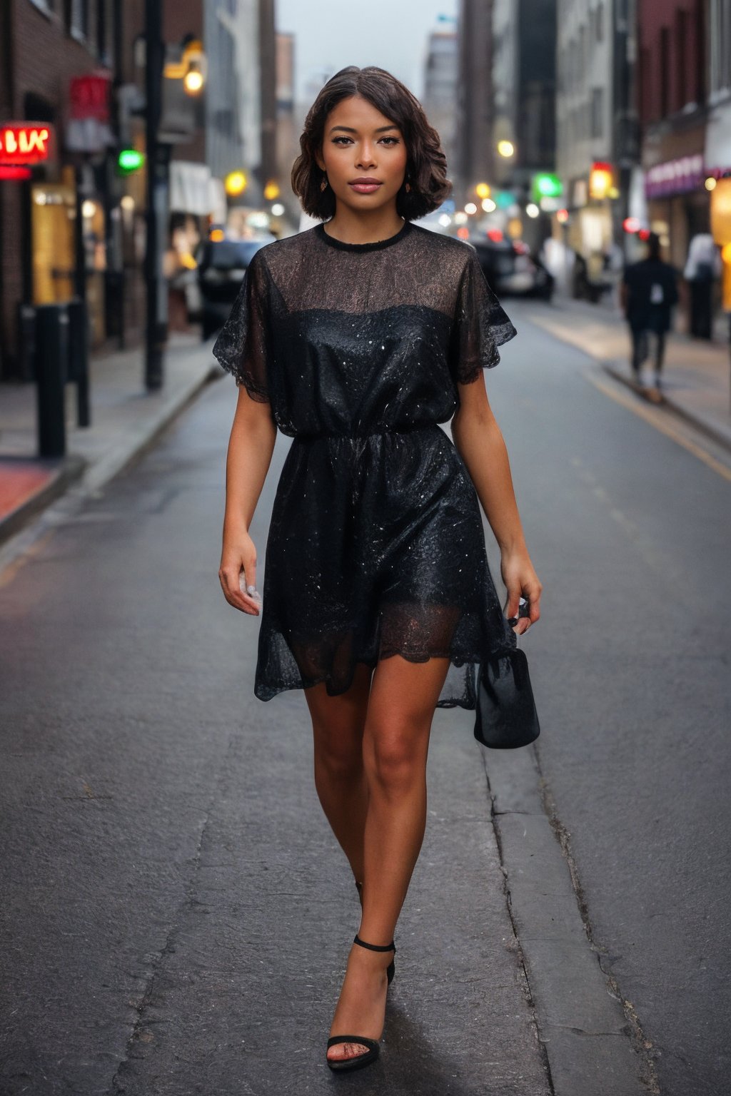 <lora:Lola_Morena_TS_Lora:0.85>, photo of l0l4m, 1girl, full body, detailed background, black dress, walking at the city streets, night, epiCRealism, epiCPhoto