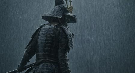 cinematic film still of  <lora:shogun style:1>Shogun two men in armor standing in the rain,holding,upper body,weapon,male focus,outdoors,multiple boys,teeth,sword,holding weapon,armor,facial hair,watermark,holding sword,katana,3boys,helmet,clenched teeth,shoulder armor,sheath,beard,rain,4boys,mustache,japanese armor,old,old man,sode,kote,samurai,kusazuri,kabuto (helmet) , Japanese culture, Samurai, armor, warrior, horror theme, Shogun style, shallow depth of field, vignette, highly detailed, high budget, bokeh, cinemascope, moody, epic, gorgeous, film grain, grainy