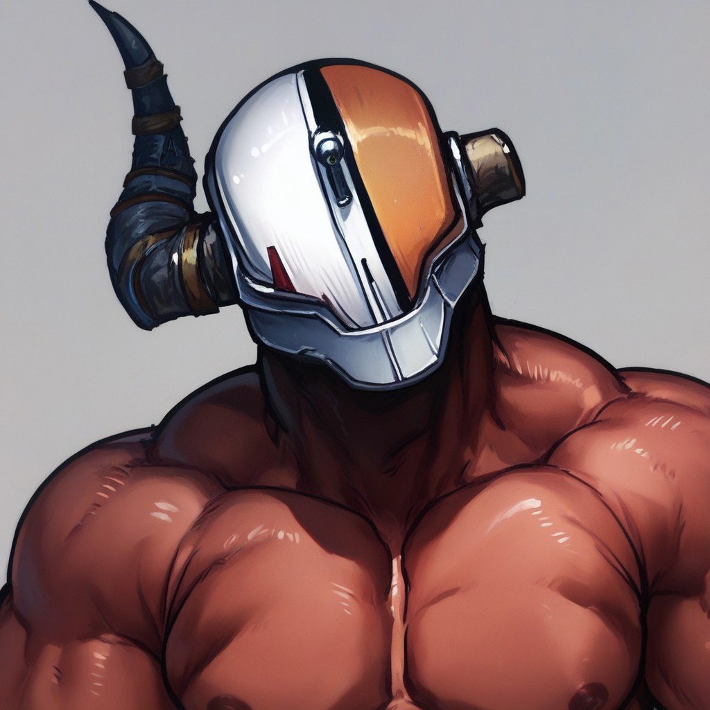 score_9, score_8_up, score_7_up, solo, 1boy, lord_sh@xx, helmet, muscular, head portrait, head tilt, looking at viewer