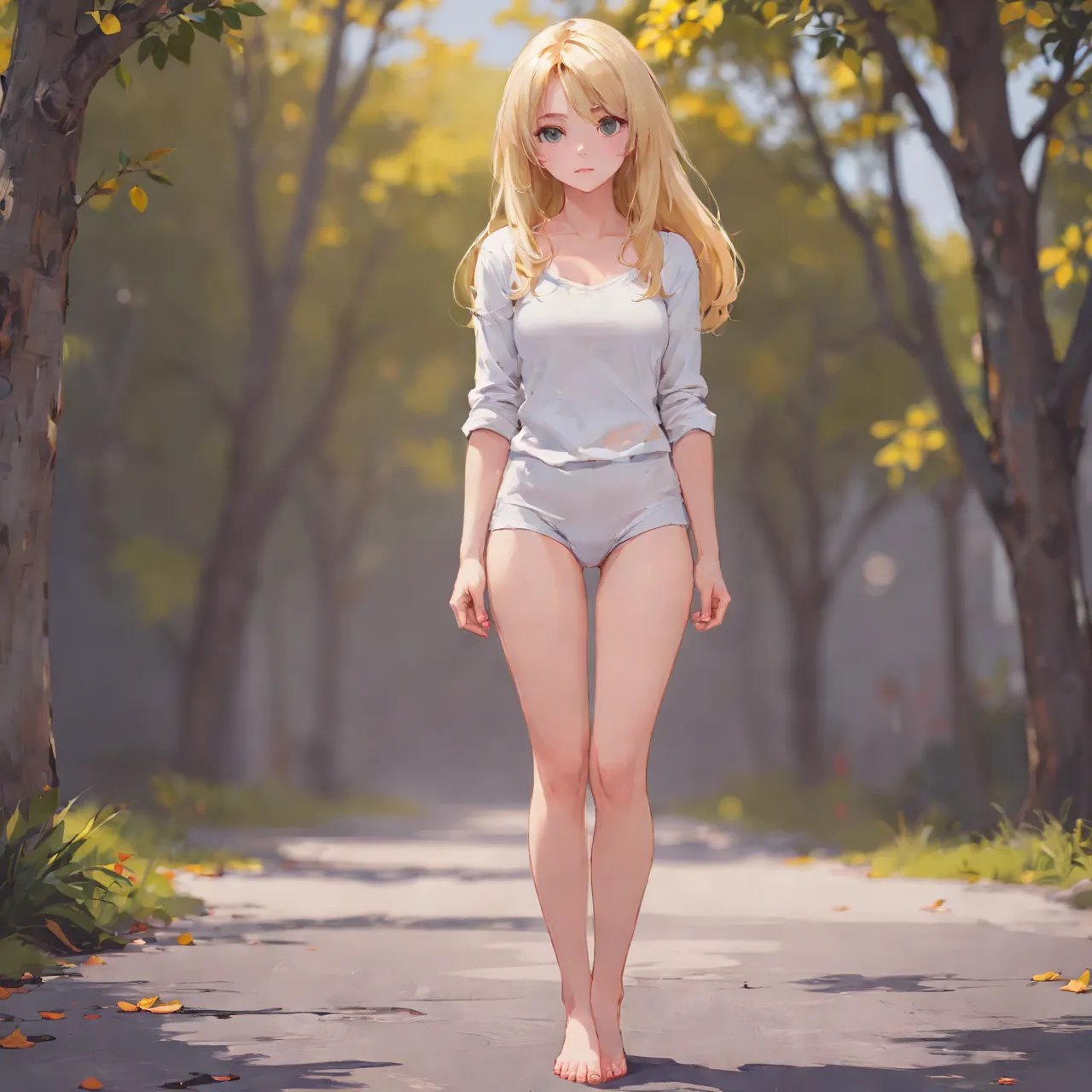 blonde girl full body